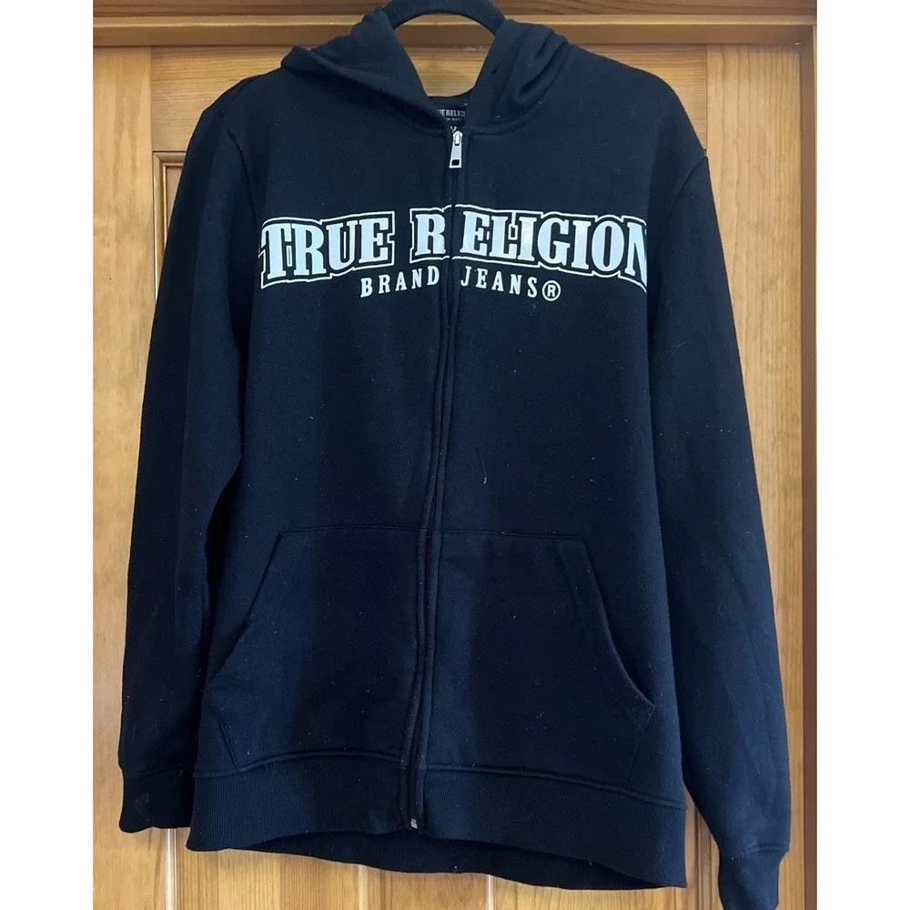 True Religion Men Hoodie Size Large Black